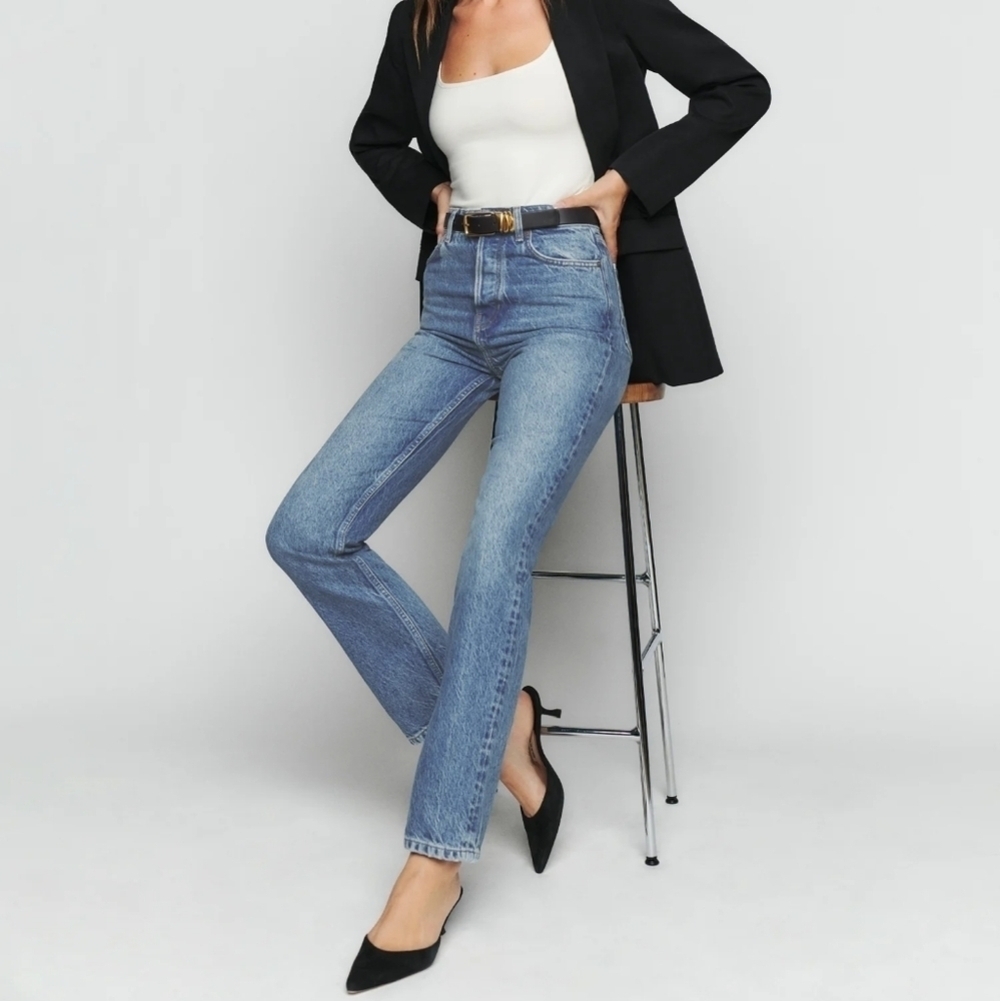 Reformation Cynthia High Rise Straight Jeans in Colorado size 24 NWT
